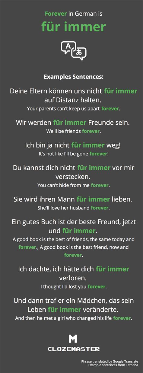 forever übersetzung|translate forever to german.